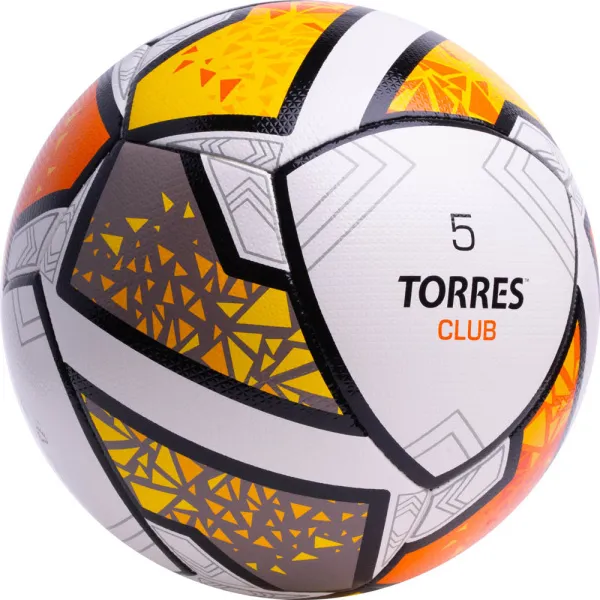 Мяч футб. TORRES Club, F323965, р.5, 10 пан., ПУ, гибрид. сшив, бел-оранж-желт за 2&nbsp;225.30 ₽ в Воронеже