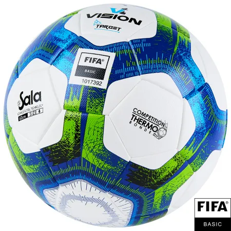 Мяч футзал. VISION Target, FS324094, FIFA Basic, р.4, 32 п. PU, 3 подкл.сл, термосшивка, бело-синий за 3&nbsp;519 ₽ купить в Воронеже