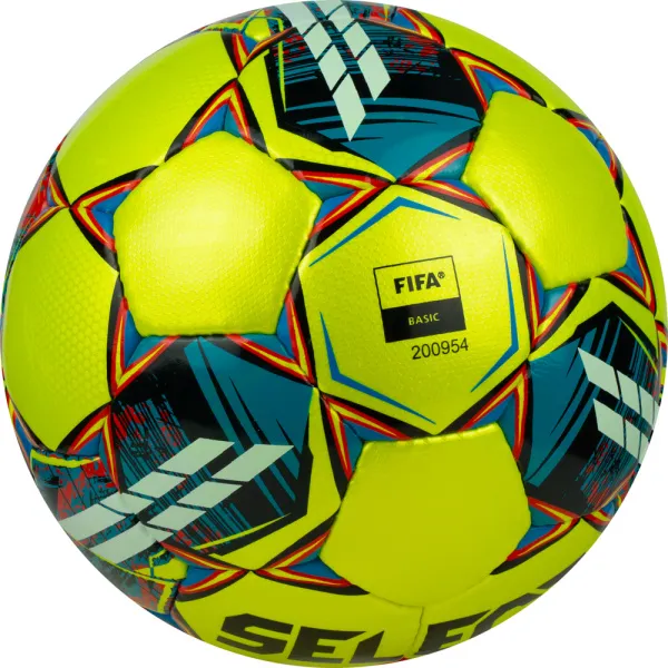 Мяч футзал. SELECT Futsal Mimas, 1053460550, р.4,FIFA Basic, 32 пан, гл.ПУ, руч.сш, жел-сине-красный за 6&nbsp;303.60 ₽ в Воронеже