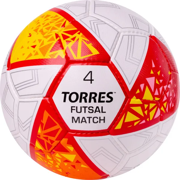 Мяч футзал. TORRES Futsal Match, FS323774, р.4, 32 панели. ПУ,4 подкл.слоя,ручн.сш,бело-крас-жёлт за 2&nbsp;454.80 ₽ в Воронеже