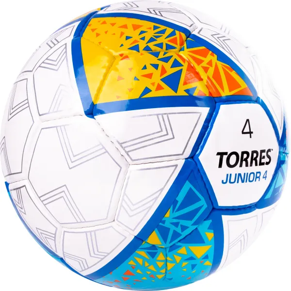 Мяч футб. TORRES Junior-4, F323804, р.4,глянц.ПУ, 4 сл, 32п, руч.сш, бел-жел-гол за 2&nbsp;070.60 ₽ в Воронеже